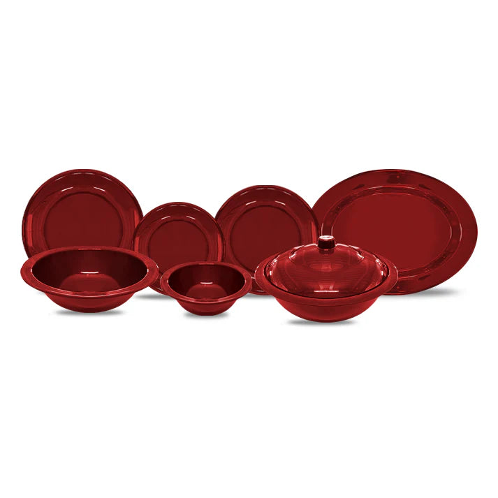 Red Melamine Dinner Set – Bold Elegance for Everyday & Festive Dining (22 / 30 / 43 PCS) - Habitt