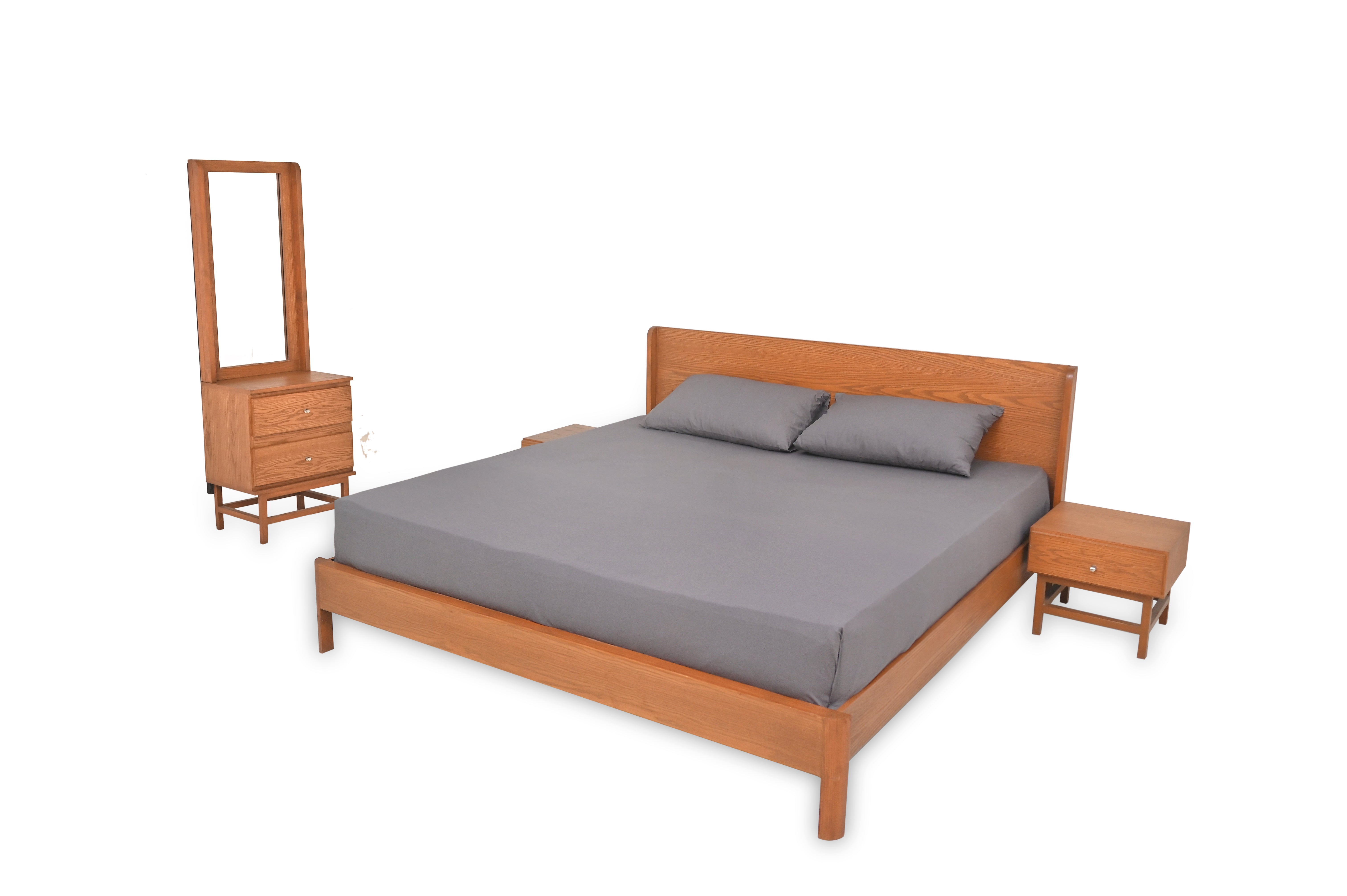 Harry N Bedroom Set – King Size Bed & Dresser with Mirror - Habitt