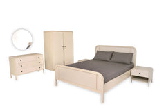 Harold Bedroom Set – Queen Size Bed, Dresser with Mirror & 2-Door Wardrobe - Habitt