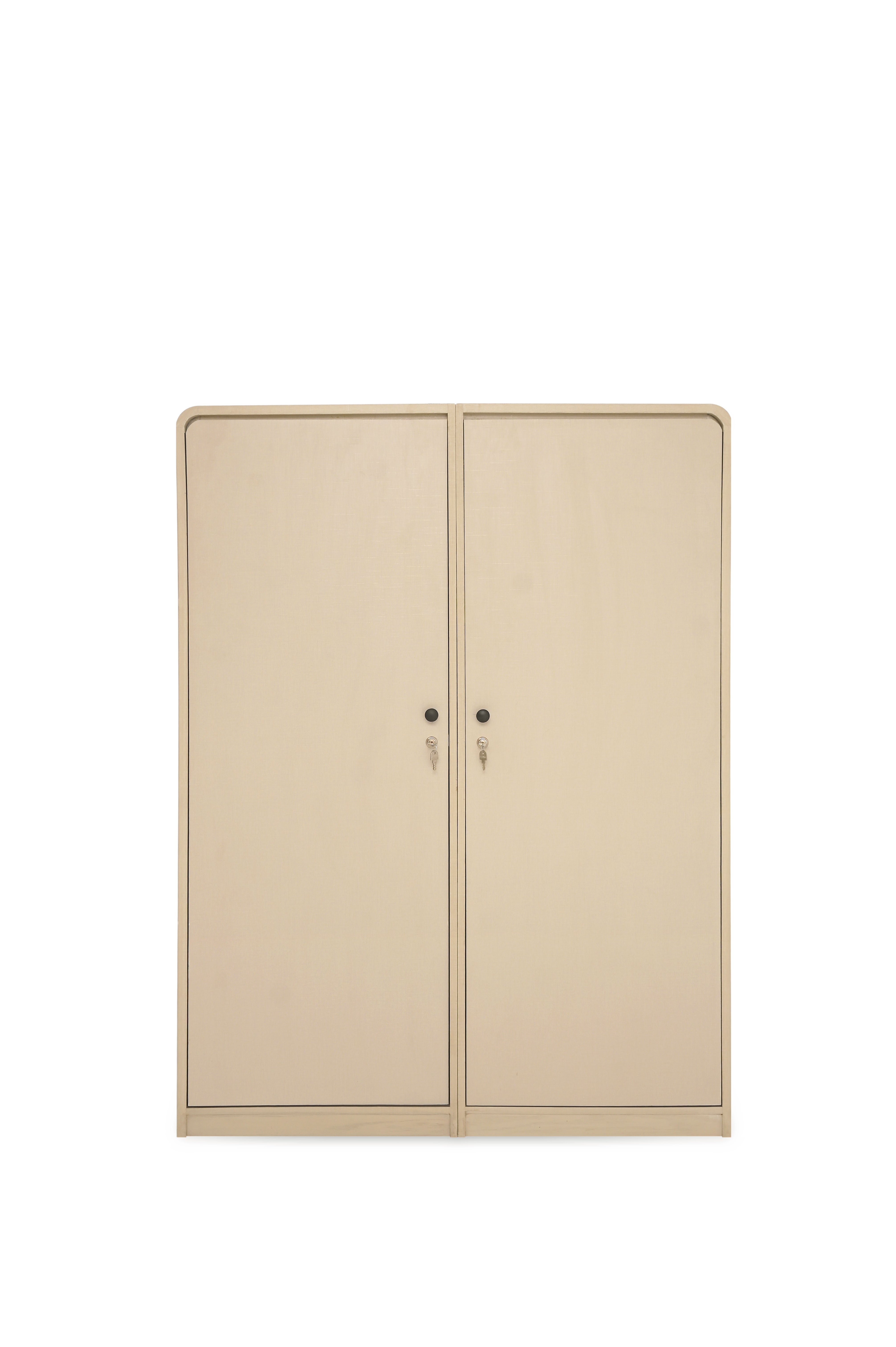 Harold 2-Door Wardrobe – Solid Wood with Cane Detailing - Habitt