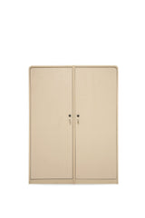 Harold 2-Door Wardrobe – Solid Wood with Cane Detailing - Habitt