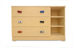 Wooden Cart Chester – Kids’ Chest of Drawers with Toy Car Handles - Habitt