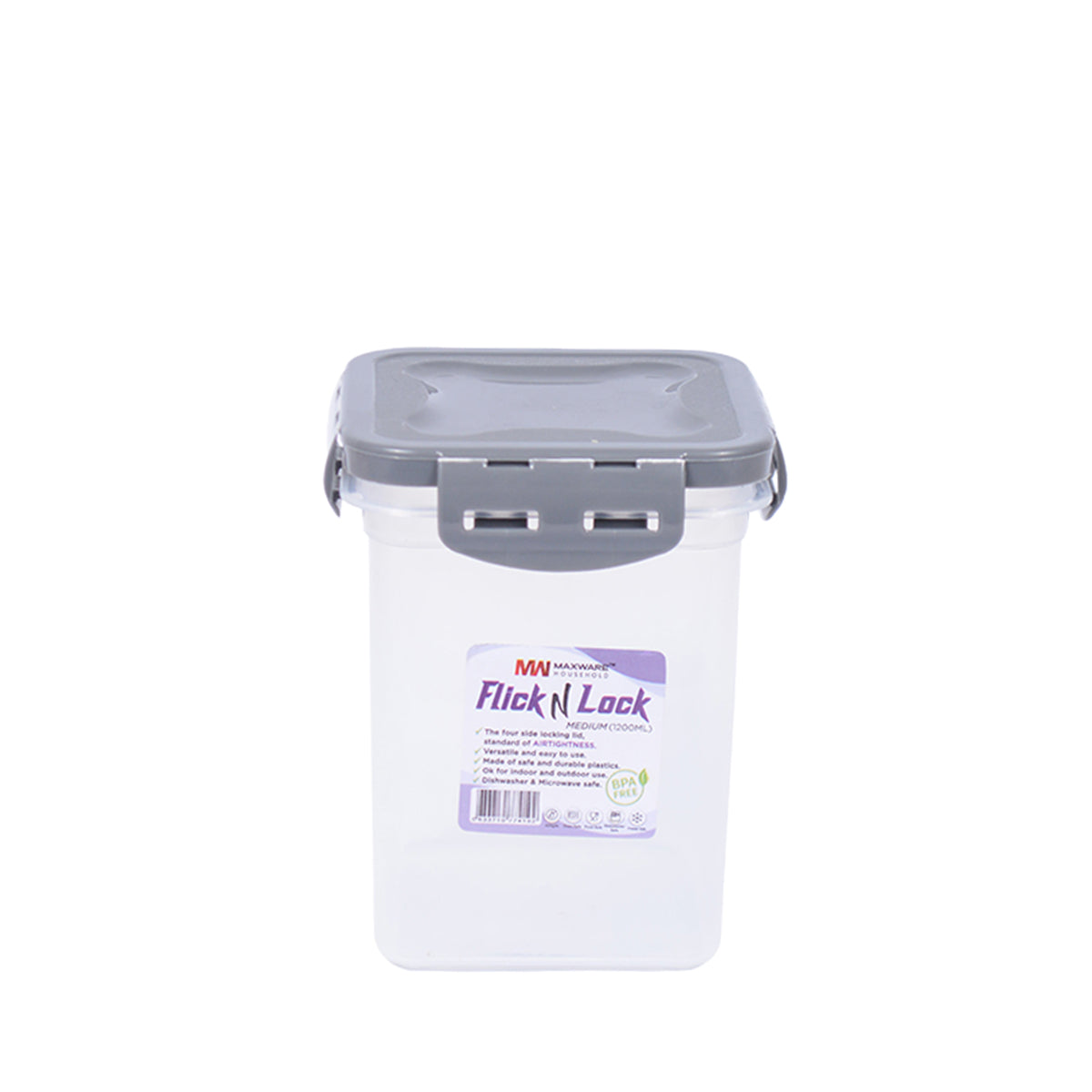 1pc Flick N Lock Medium – 1200 ml Airtight Food Storage Container - Habitt