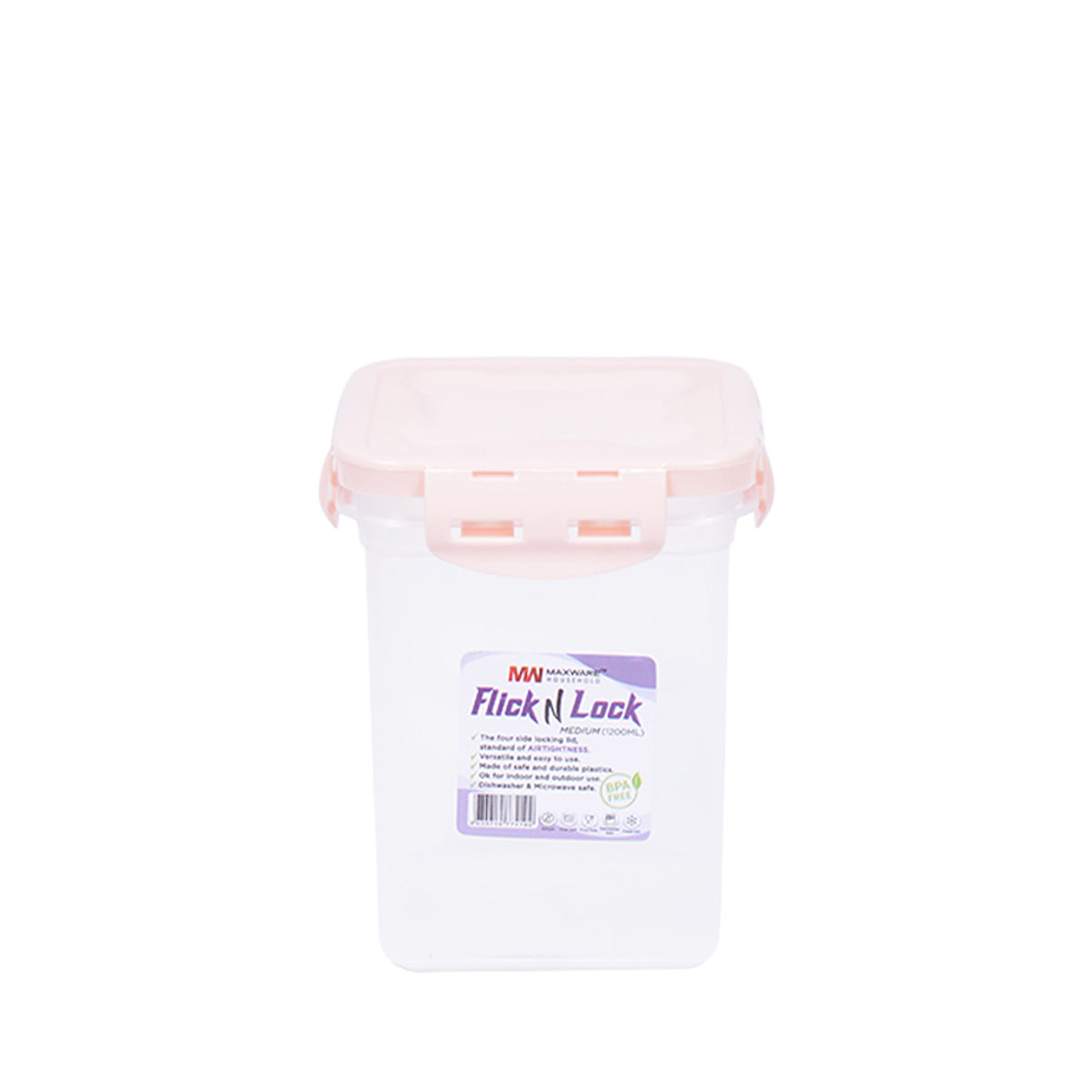 1pc Flick N Lock Medium – 1200 ml Airtight Food Storage Container - Habitt