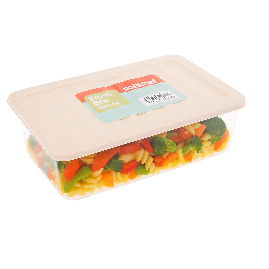 Fresh Box 1200ml – Airtight Food Storage Container with Lid (White/Grey) - Habitt