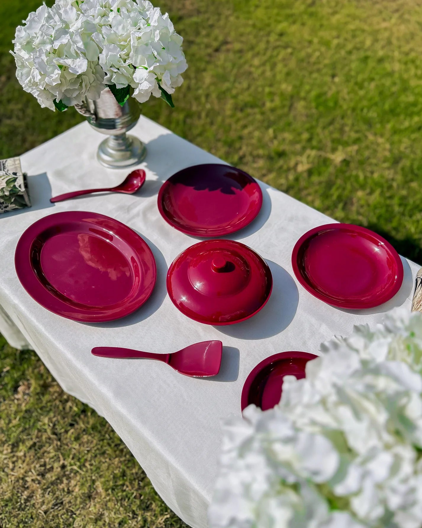 Red Melamine Dinner Set – Bold Elegance for Everyday & Festive Dining (22 / 30 / 43 PCS) - Habitt