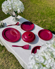 Red Melamine Dinner Set – Bold Elegance for Everyday & Festive Dining (22 / 30 / 43 PCS) - Habitt