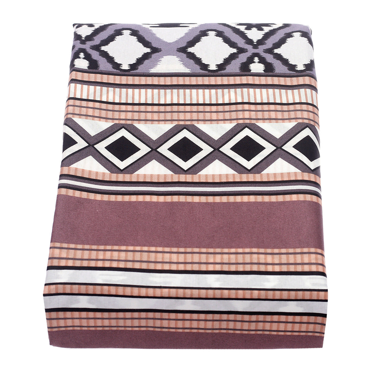 Ethnic geometric Double Bedsheet 90X94" - Habitt