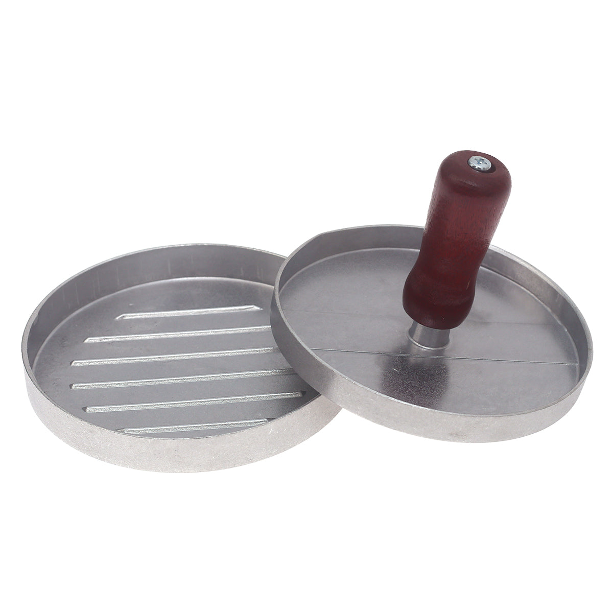Aluminum Burger Presser – Non-Stick Patty Maker with Wooden Handle - Habitt