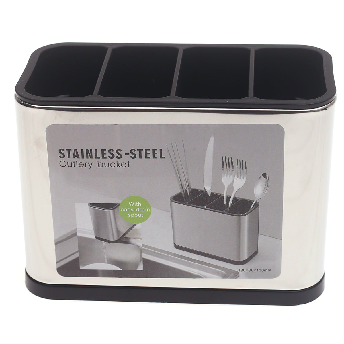 Stainless Steel Sink Tidy – Cutlery Drainer with Compartments - Habitt