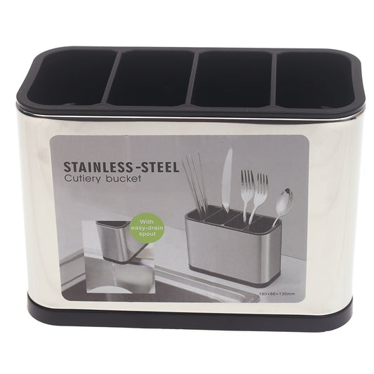 Stainless Steel Sink Tidy – Cutlery Drainer with Compartments - Habitt