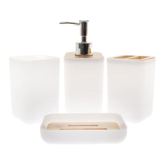 3 PCS BATHROOM SET WITH BAMBOO TRAY - Habitt