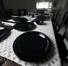 Black Melamine Dinner Set – Modern, Durable & Complete Dining Solution (22 / 30 / 43 PCS) - Habitt