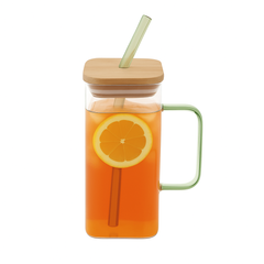 Square Straw Mug –  Wooden Lid - Habitt