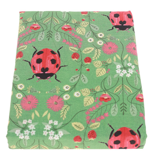 LedyBugs Green Double Bed Sheet 96x102 - Habitt