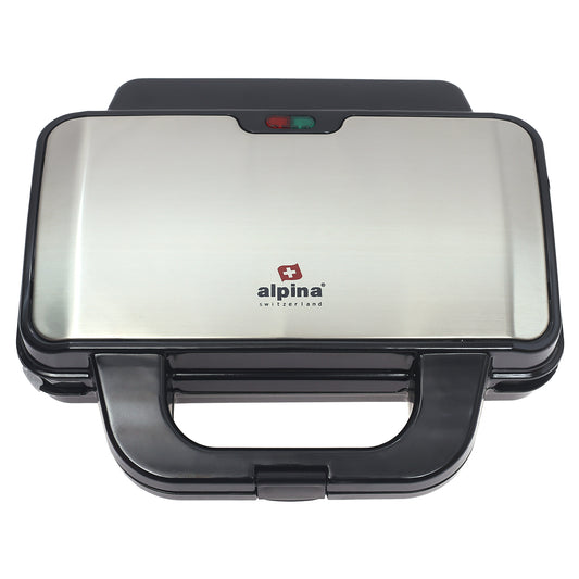 Alpina SF-2502-SB Jumbo Sandwich Maker | 1400W Non-Stick Electric Sandwich Grill – Black & Stainless Steel - Habitt