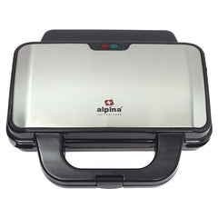 Alpina SF-2502-SB Jumbo Sandwich Maker | 1400W Non-Stick Electric Sandwich Grill – Black & Stainless Steel - Habitt