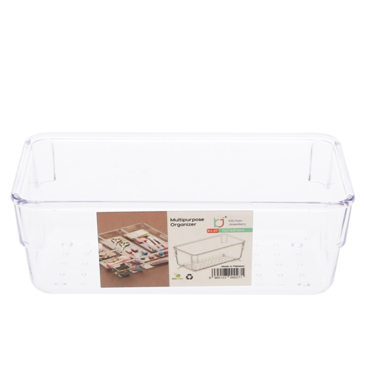 Multipurpose Organizer Box – Clear Plastic Storage Container for Home & Office - Habitt