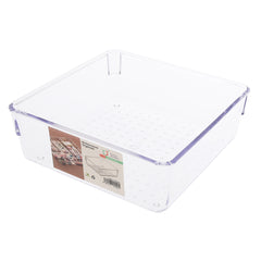 Square Multipurpose Organizer Box – Clear Plastic Storage for Home & Office - Habitt