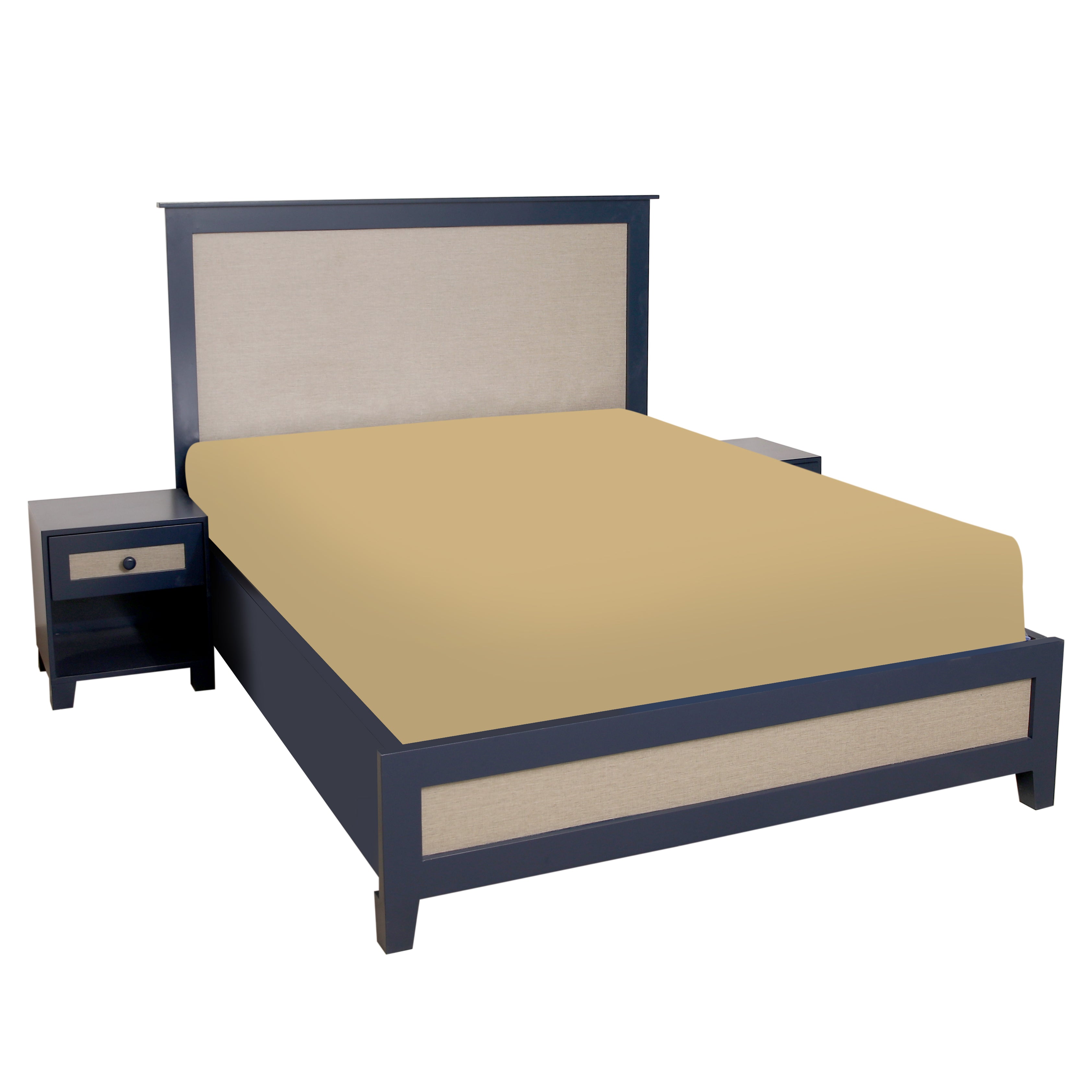 Lancaster Queen Size Bed with 2 Side Tables - Habitt