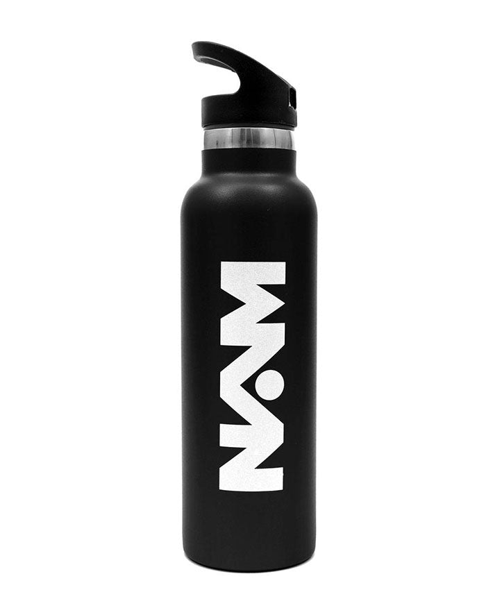 Bottle W/Straw Lid Metal Black 600 ml - Habitt