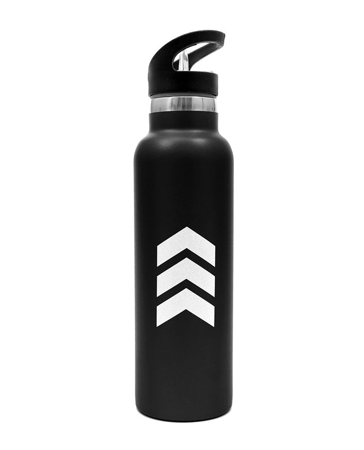 Bottle W/Straw Lid Metal Black 600 ml - Habitt