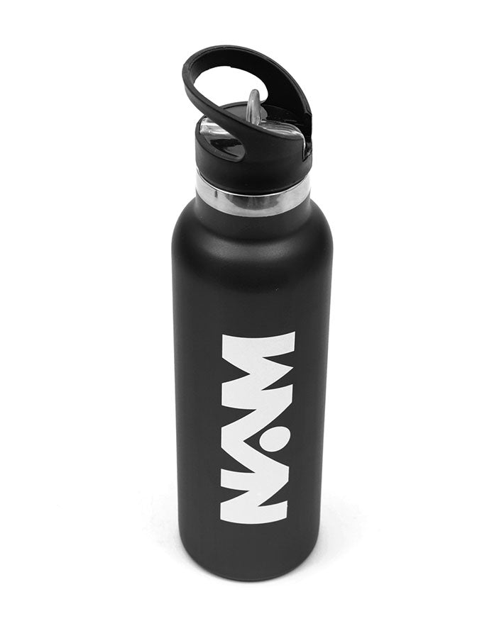 Bottle W/Straw Lid Metal Black 600 ml - Habitt