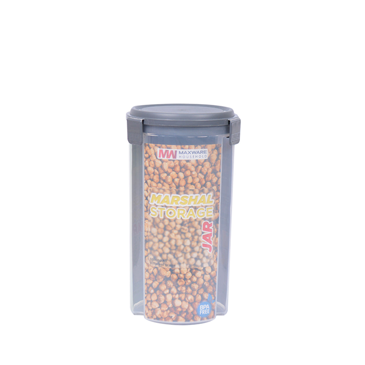1pc Marshal Storage Jar 2200ml – Airtight BPA-Free Food Container for Kitchen Organization (Grey, White, Beige, Pink) - Habitt