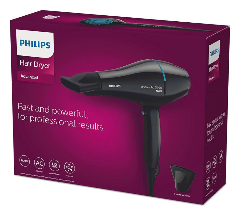 Philips BHD272/03 DryCare Pro Hair Dryer | 2100W Ionic Professional Hairdryer for Fast, Smooth Drying - Habitt