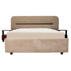 Lowa Arc King Size Bed with 2 Side Tables - Habitt