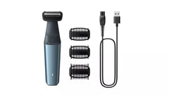 Philips BG3027/03 Bodygroom Series 3000 Showerproof Body & Groin Trimmer | 3 Comb Attachments, 60-Min Cordless Use - Habitt