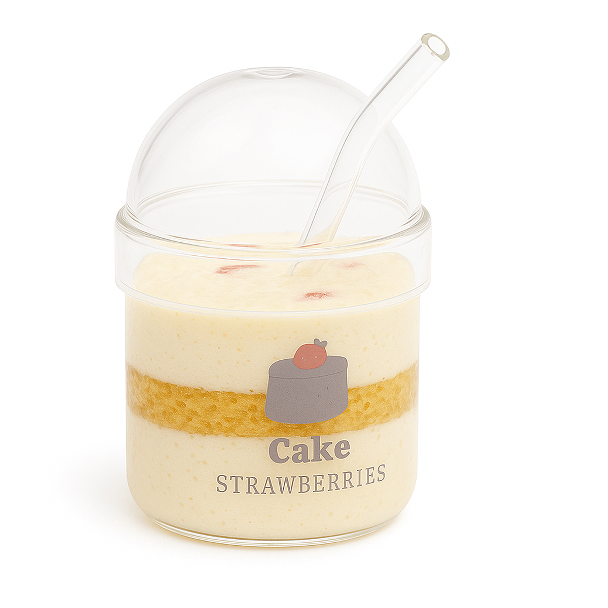 Soda Glass – Transparent with Dome Lid & Straw - Habitt
