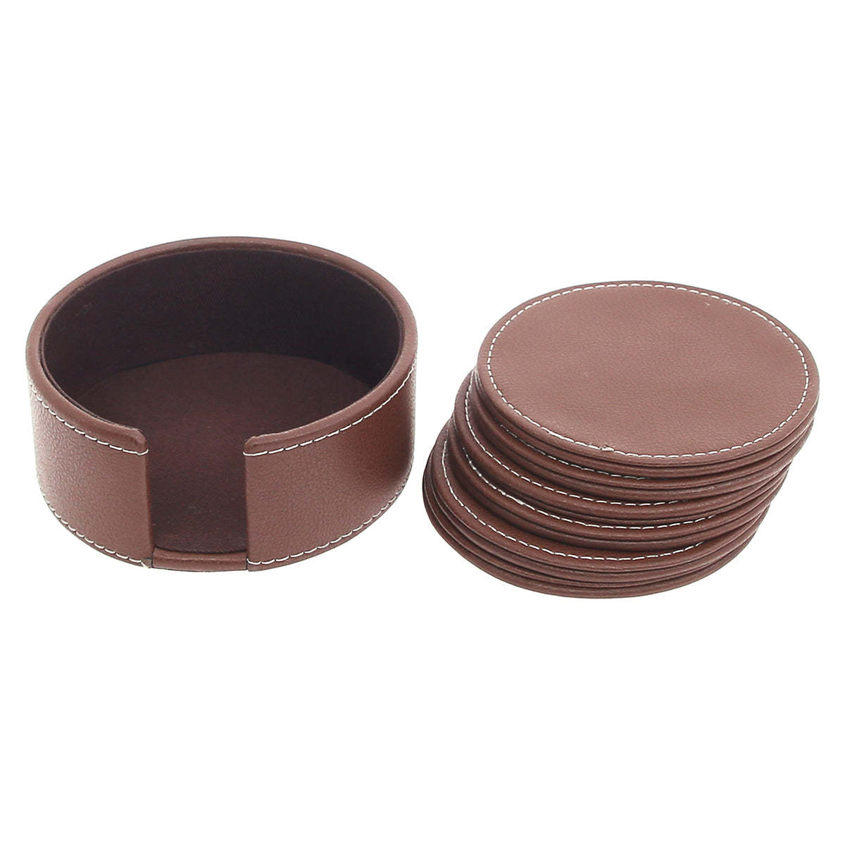Round Leather Coasters (Brown) - Habitt