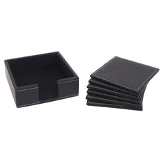 Leather Coasters (Black) - Habitt