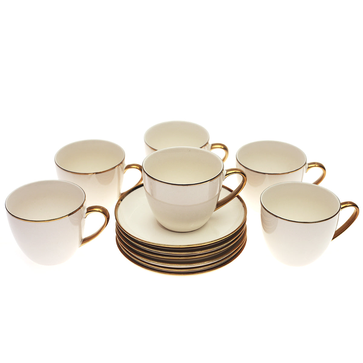 6Pcs Cup & Saucer Set Gold D # 2 - Habitt