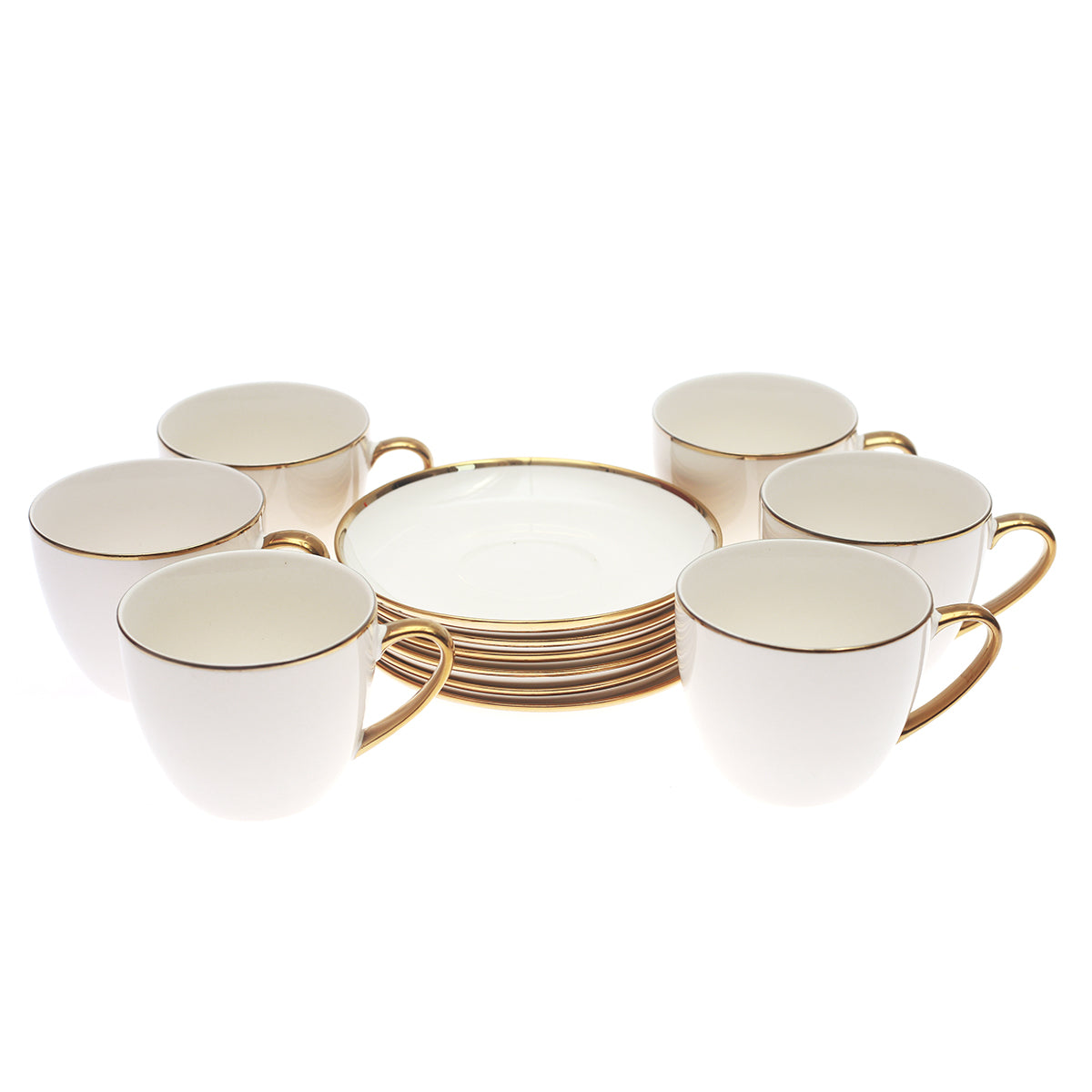 6Pcs Cup & Saucer Set Gold D # 2 - Habitt