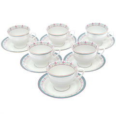 12Pcs Cup & Saucer Set Floral Elegance - Habitt