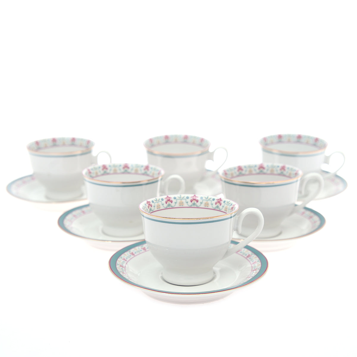 12Pcs Cup & Saucer Set Floral Elegance - Habitt