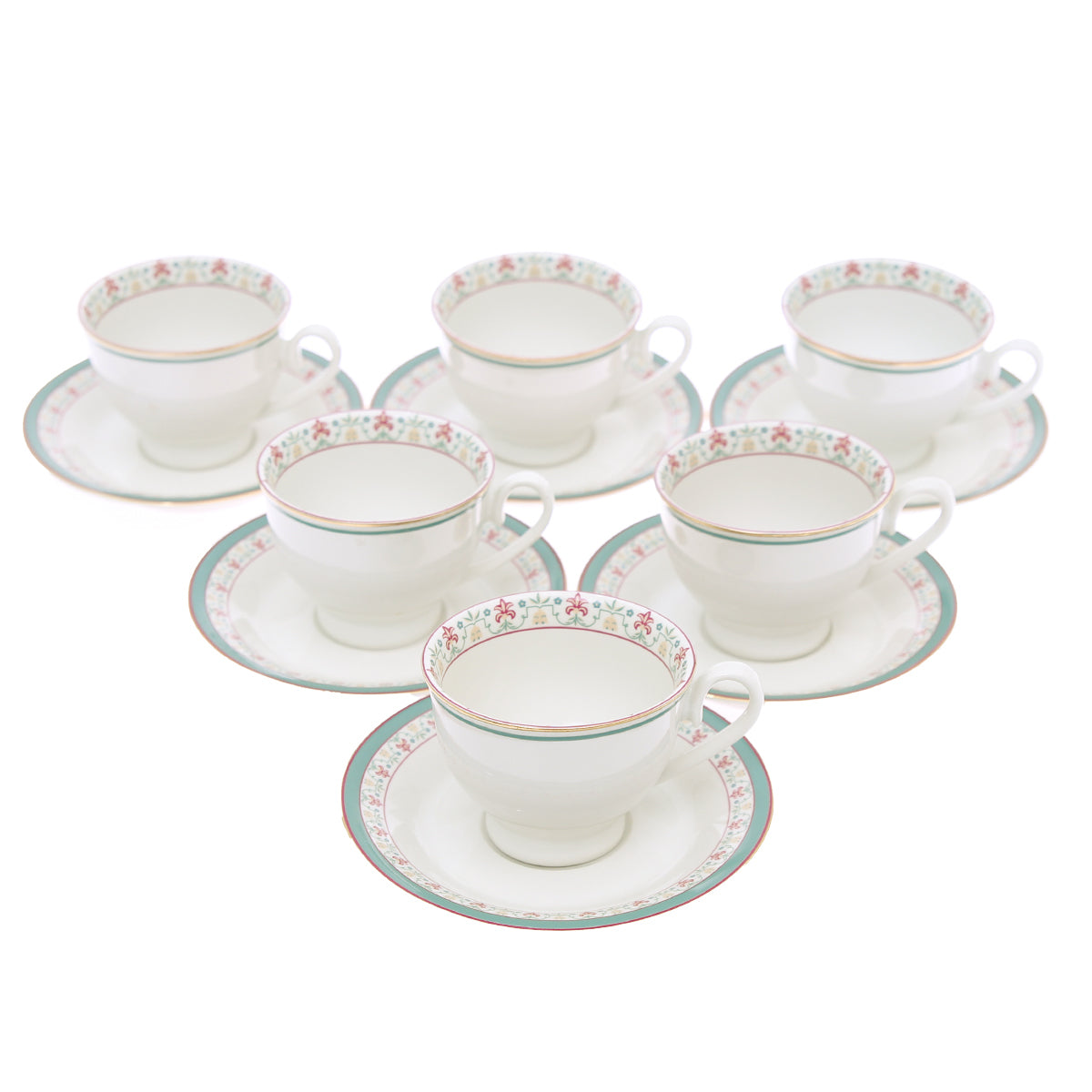 12Pcs Cup & Saucer Set Floral Elegance - Habitt