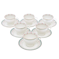 12Pcs Cup & Saucer Set Floral Elegance - Habitt
