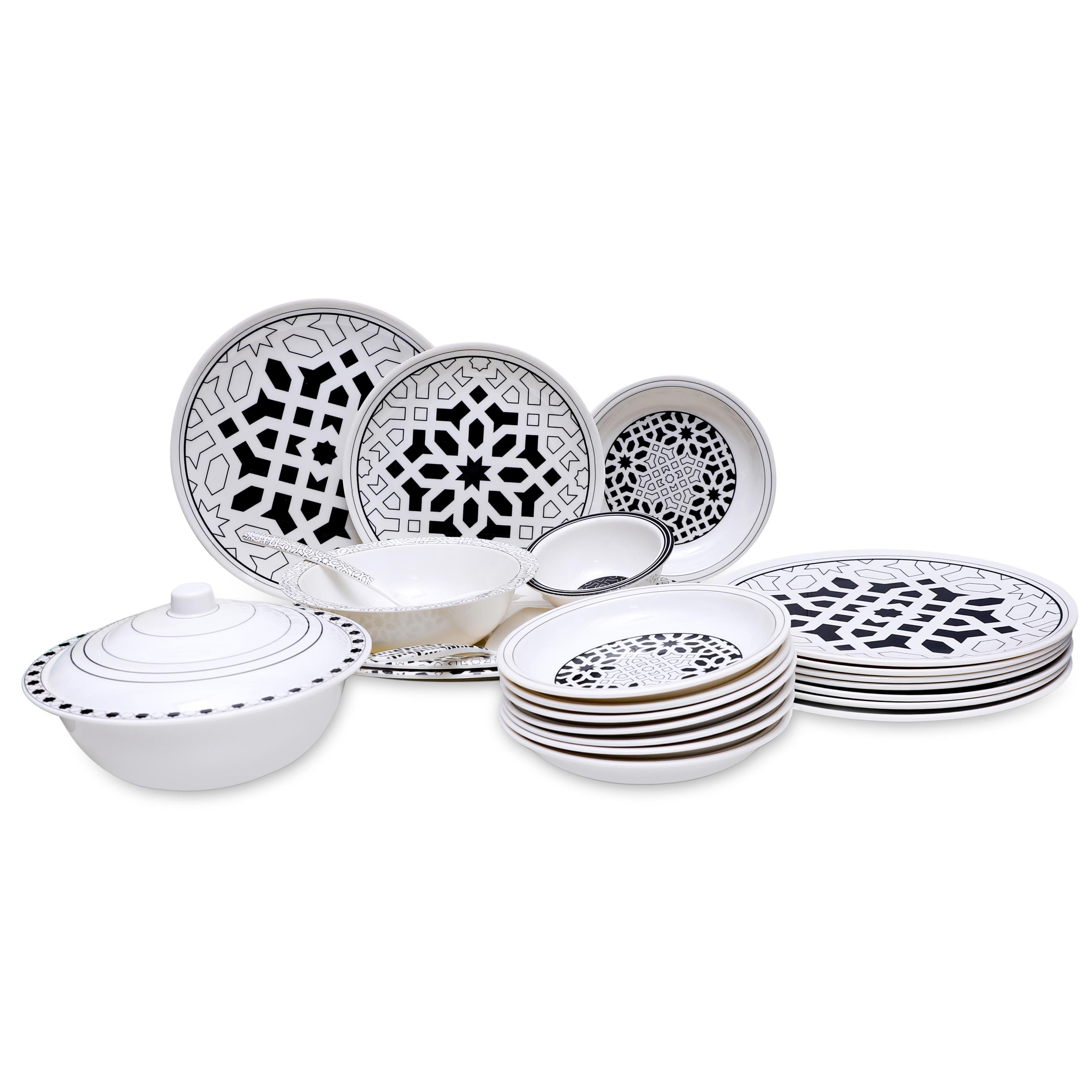 Dinner Set Geometric Black - Habitt