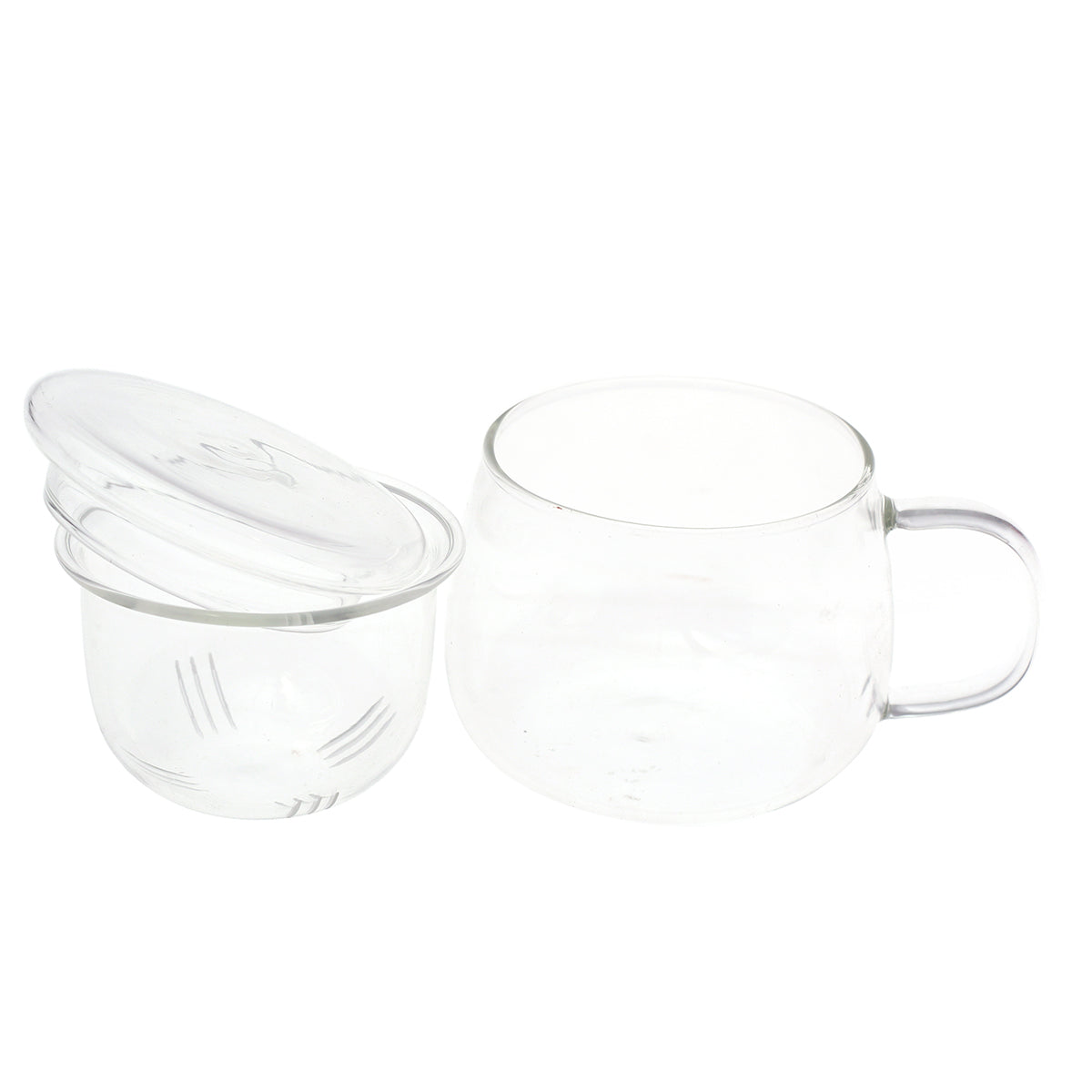 Double Glass Mug With Lid 7228-10 - Habitt