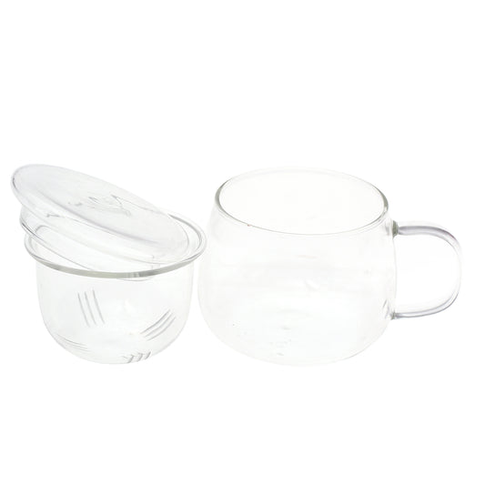 Double Glass Mug With Lid 7228-10 - Habitt