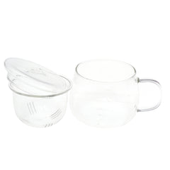 Double Glass Mug With Lid 7228-10 - Habitt