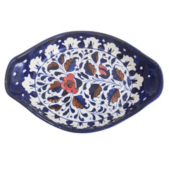 Platter Ceramic Blue White 26724 - Habitt
