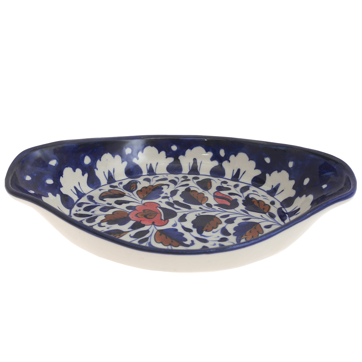 Platter Ceramic Blue White 26724 - Habitt