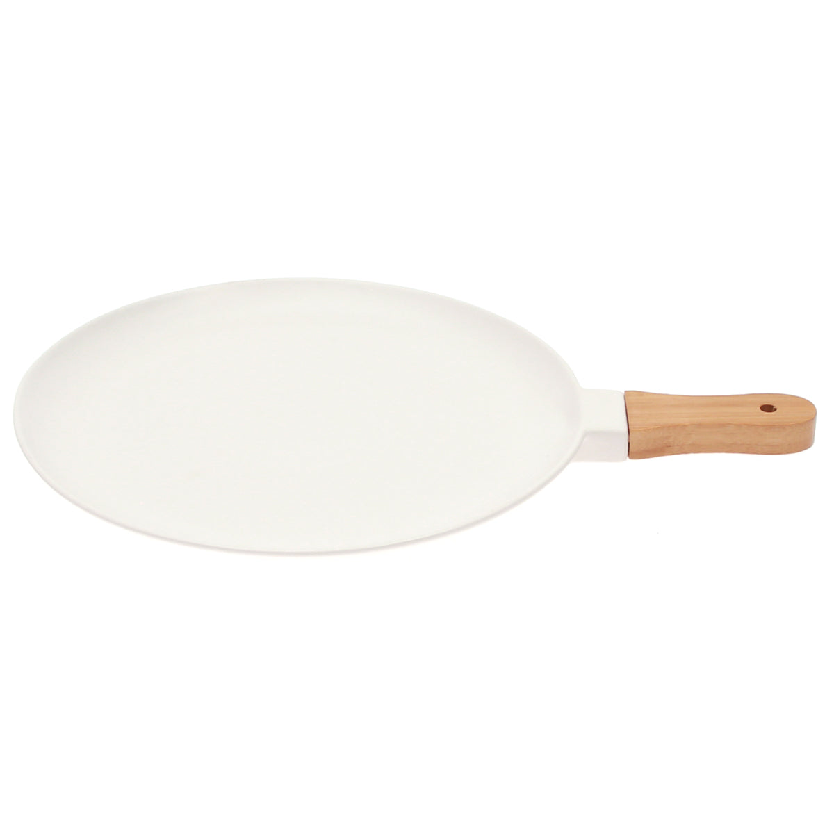 Roun Platter Wood Handle White 7876-13 - Habitt