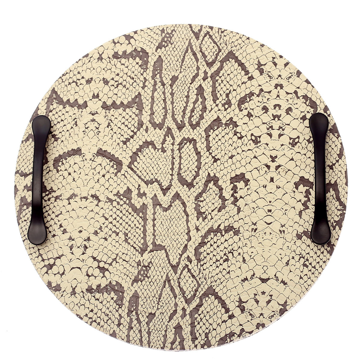 Snake Skin Leather Tray (Black & White) - Habitt