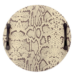 Snake Skin Leather Tray (Black & White) - Habitt