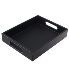 Leatherette Tray Black M - Habitt